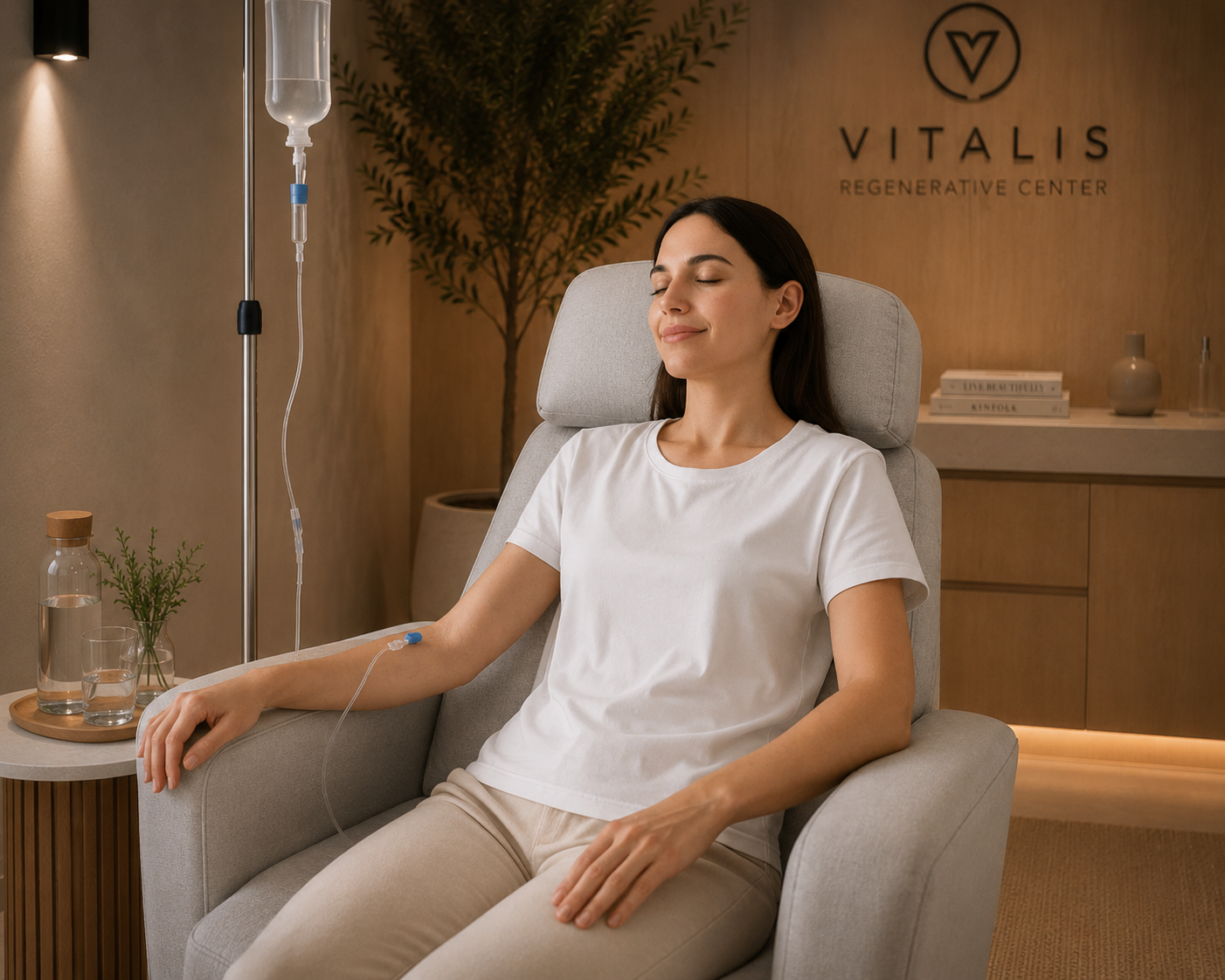 Experiencia de sueroterapia Vitalis en un ambiente cálido y premium